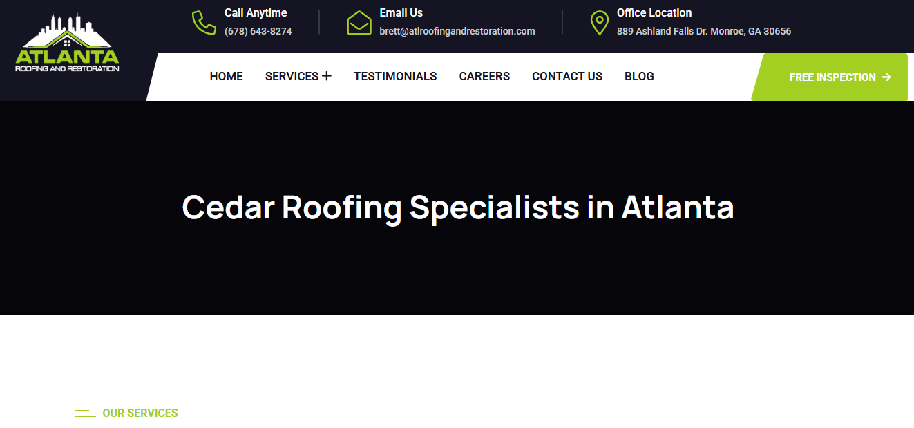 ceder roofing specilist atlanta